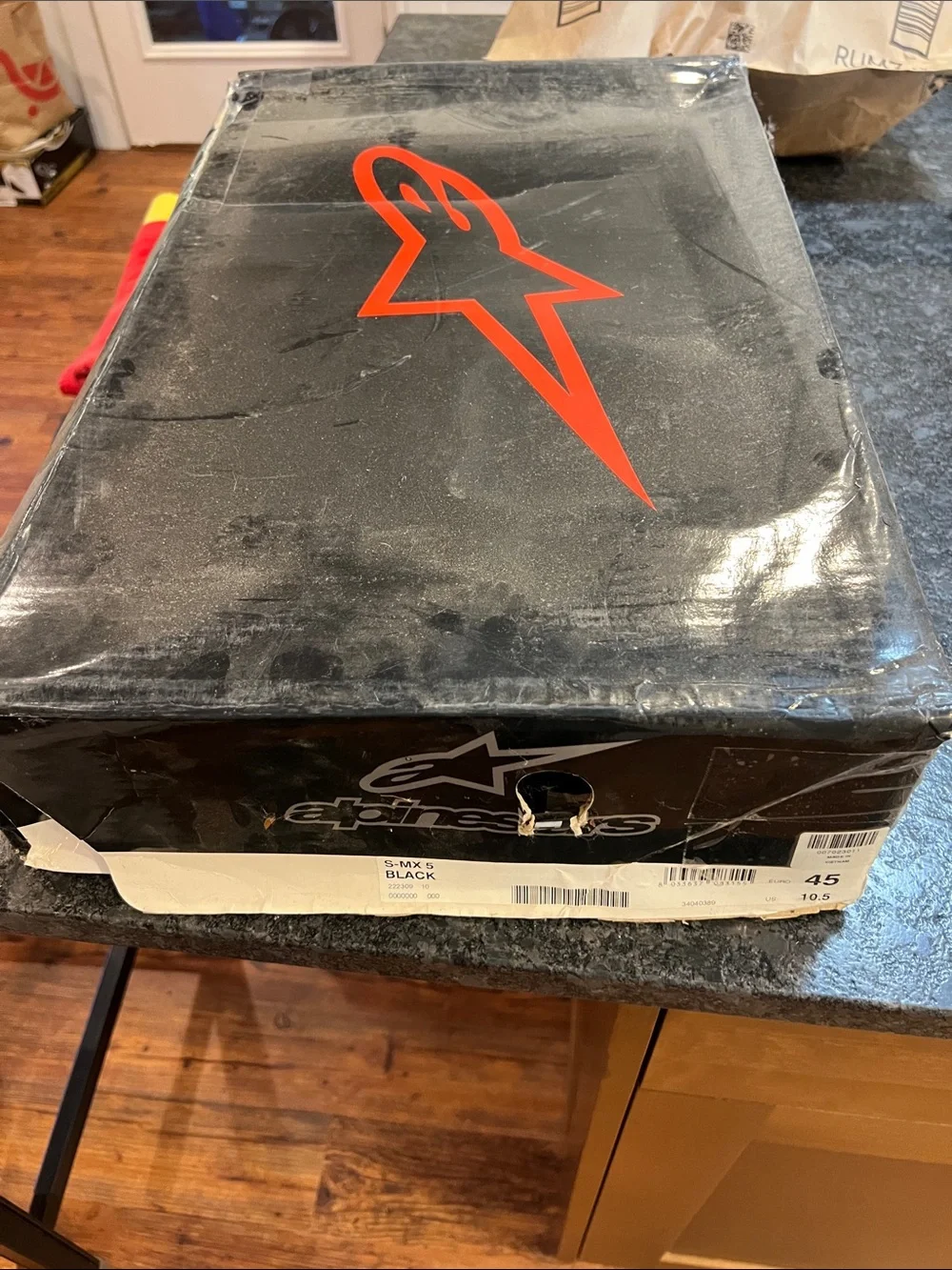 Alpinestars Black Men's Motorcycle Racing Boots with White Logos